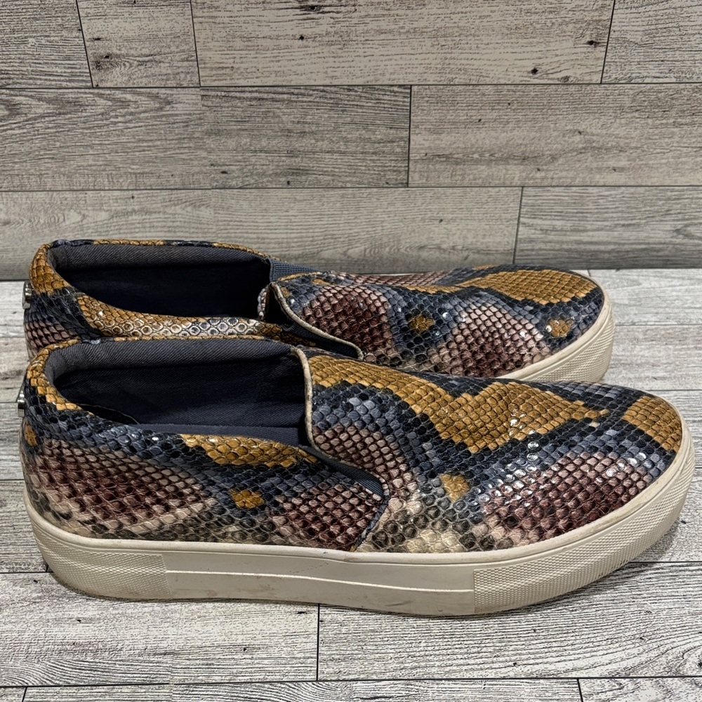Steve Madden Brown and Black Snake Print Sneakers